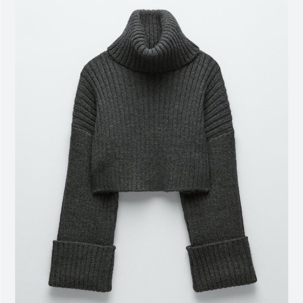 Zara Dark Gray Turtleneck Sweater